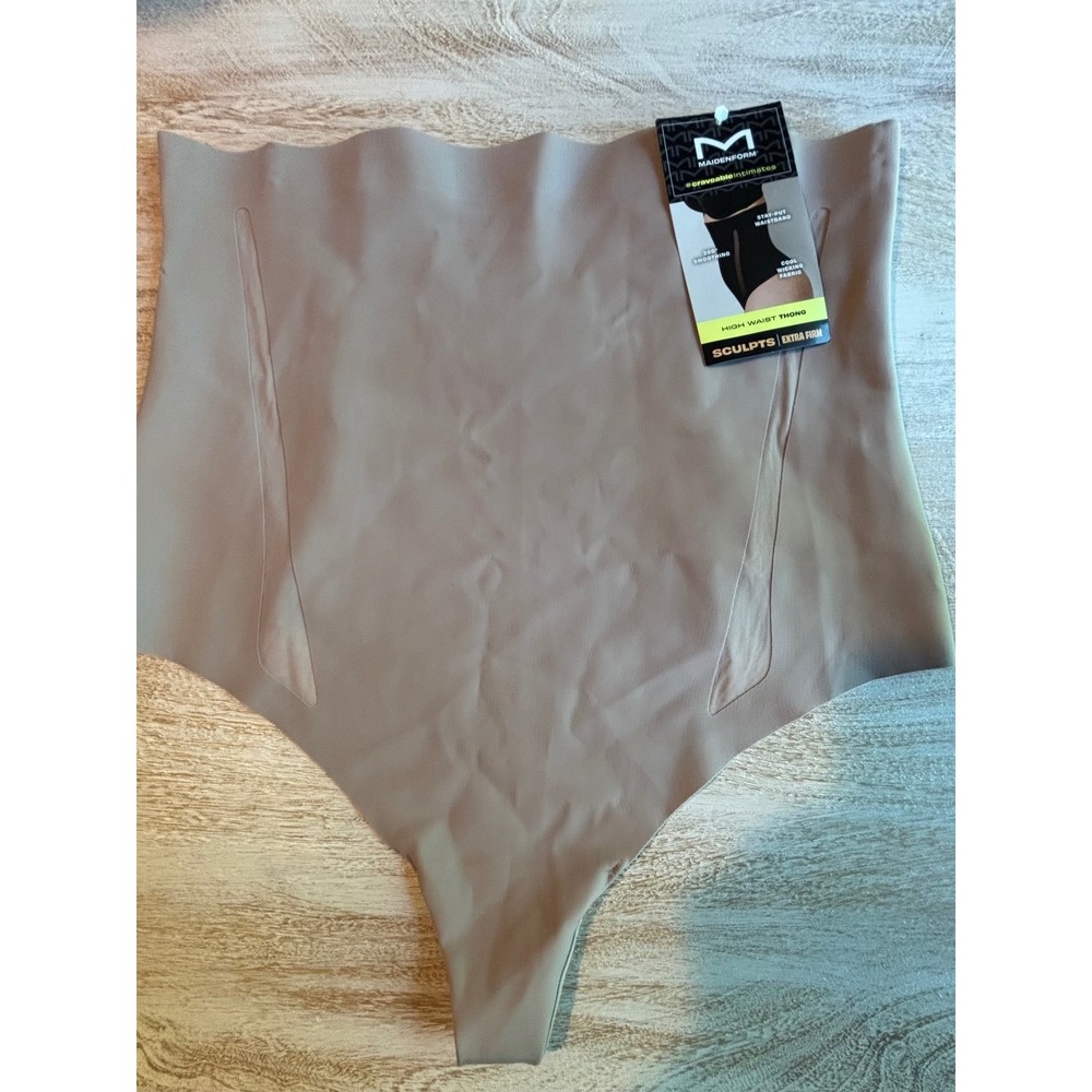 Maidenform 2XL High Waist Thong Womens Nude SES200 size 18-20